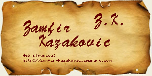 Zamfir Kazaković vizit kartica